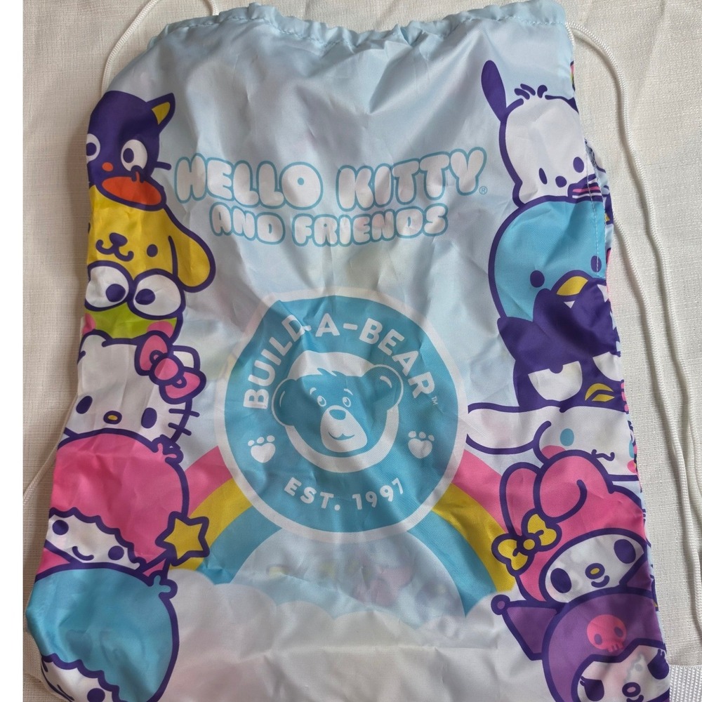 Build-A-Bear Sanrio Hello Kitty and Friends Drawstring Cinch Bag Backpack Blue